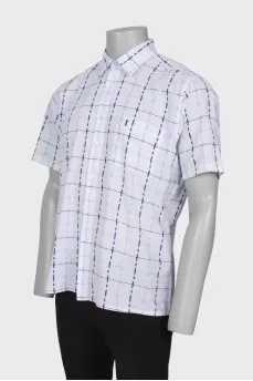 Men's white plaid shirt