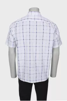 Men's white plaid shirt