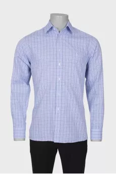 Men's blue checked shirt