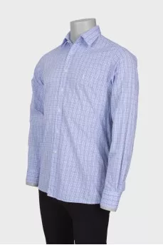 Men's blue checked shirt