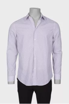Men's white printed shirt