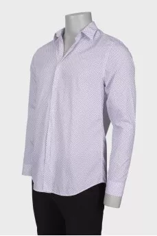 Men's white printed shirt