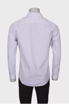 Men's white printed shirt