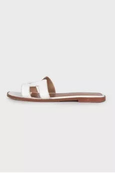 White leather slippers