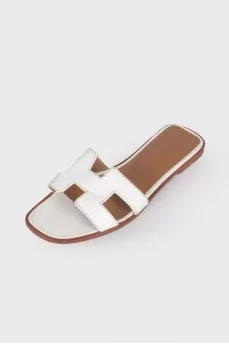 White leather slippers
