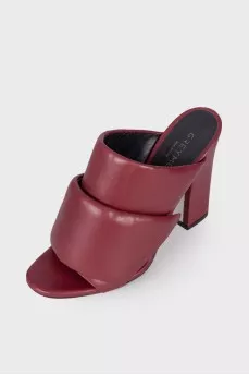 Burgundy leather sandals