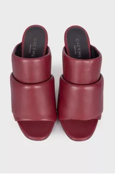 Burgundy leather sandals