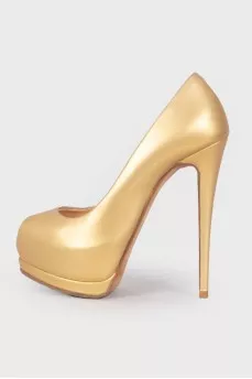 Gold-tone open-toed shoes