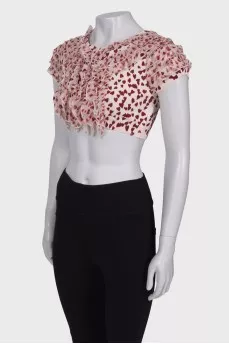Top with ruffles and print