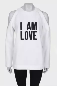 White off shoulder sweatshirt