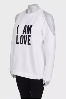 White off shoulder sweatshirt