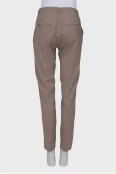 Dark beige straight leg trousers