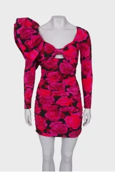 Mini dress with frill