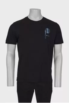 Men's black t-shirt in print