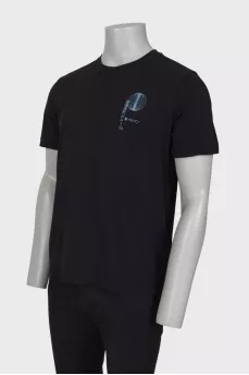 Men's black t-shirt in print