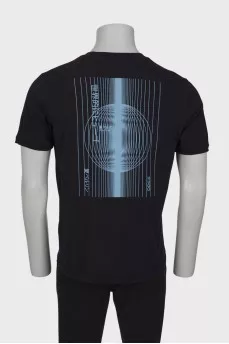 Men's black t-shirt in print