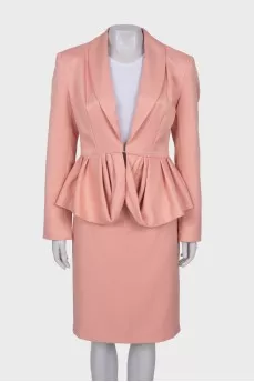 Pink suit with a skirt