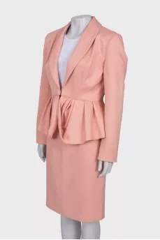 Pink suit with a skirt