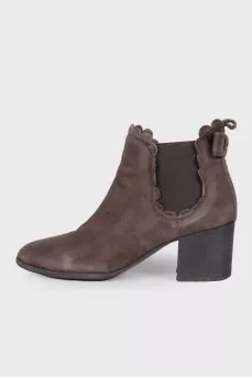 Graphite suede ankle boots
