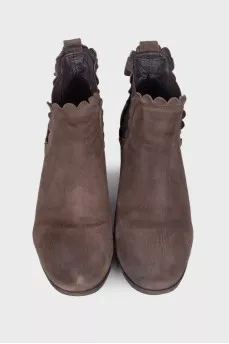 Graphite suede ankle boots