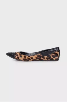 Pony leather ballerinas