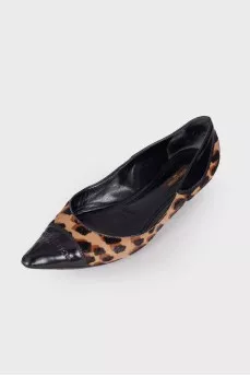 Pony leather ballerinas