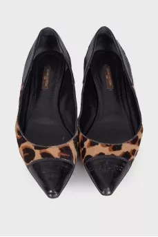 Pony leather ballerinas