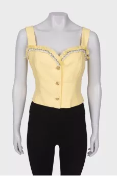 Linen top with baroque