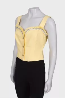 Linen top with baroque
