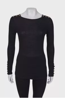Black longsleeve with golden buttons
