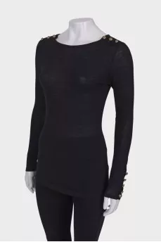 Black longsleeve with golden buttons