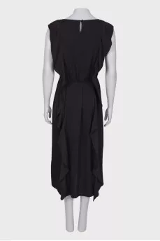 Black ruffle maxi dress