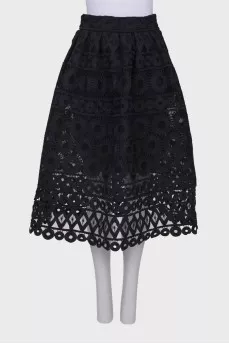 Patterned midi skirt