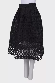 Patterned midi skirt