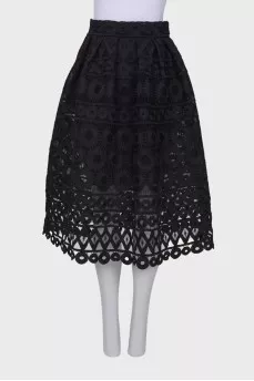 Patterned midi skirt