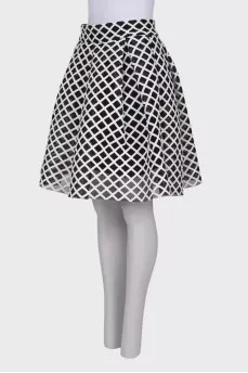 Black and white skirt with geometric pattern
