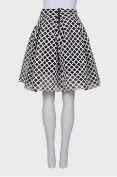 Black and white skirt with geometric pattern