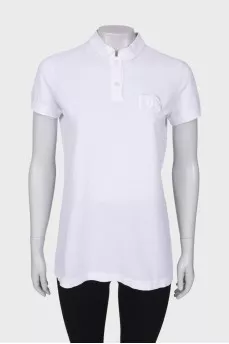 White T-shirt with embroidered logo