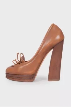Brown high heels