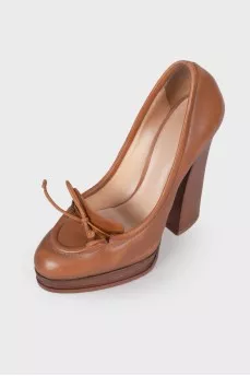 Brown high heels