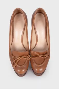 Brown high heels