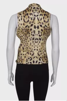 Pleated silk top