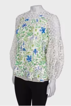 Sheer patterned blouse
