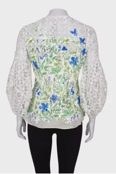Sheer patterned blouse