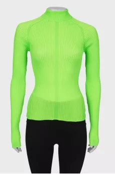Bright green golf with a pattern