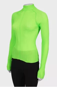 Bright green golf with a pattern