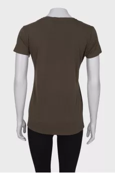 Printed taupe T-shirt