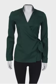 Wrap green blouse