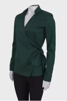 Wrap green blouse