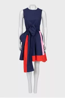 Navy blue dress with belt